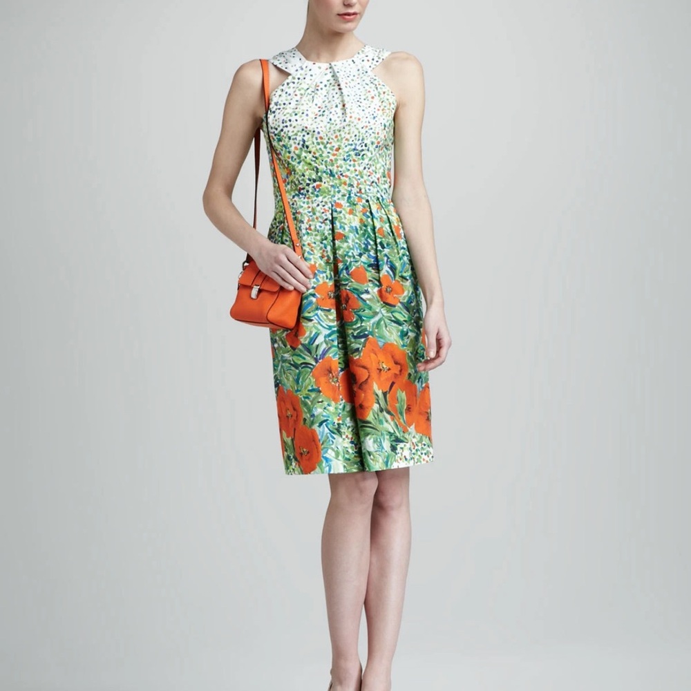 Milly Floral Mini Dress - Green and Red